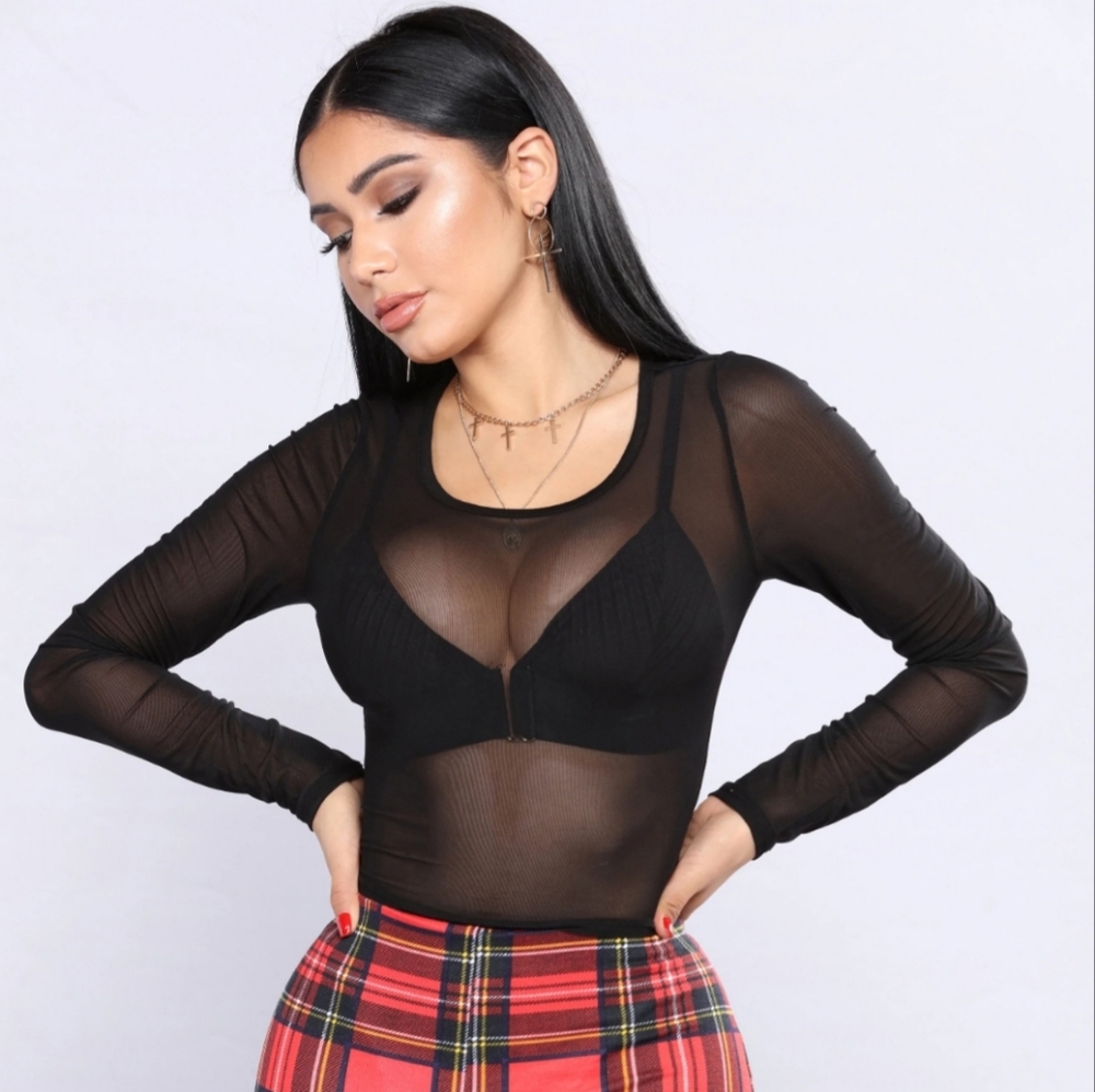 Aracely mesh crop top